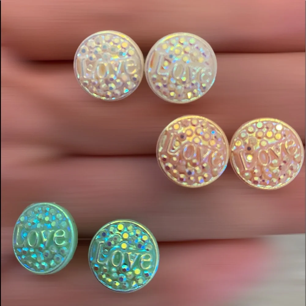 🌟5/$15🆕🤩Druzy Style “Love Pastel” Set- 3 …